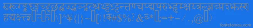 Devanagaridelhissk-Schriftart – Graue Schriften auf blauem Hintergrund