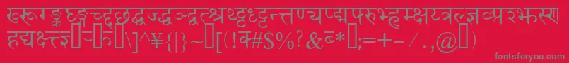 フォントDevanagaridelhissk – 赤い背景に灰色の文字