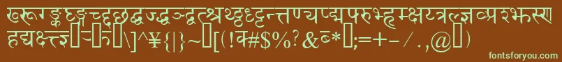 Devanagaridelhissk Font – Green Fonts on Brown Background