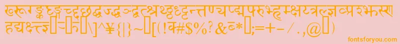 Devanagaridelhissk Font – Orange Fonts on Pink Background