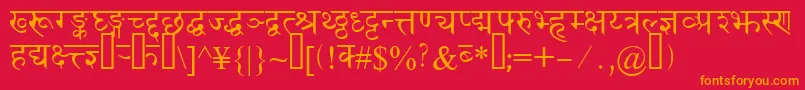 Devanagaridelhissk Font – Orange Fonts on Red Background