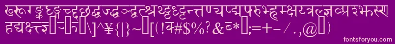 Police Devanagaridelhissk – polices roses sur fond violet