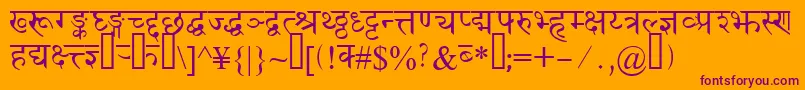 Devanagaridelhissk Font – Purple Fonts on Orange Background