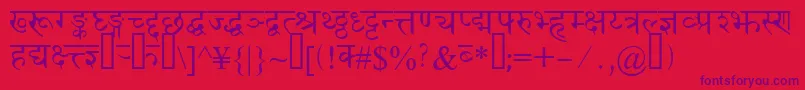 Devanagaridelhissk Font – Purple Fonts on Red Background