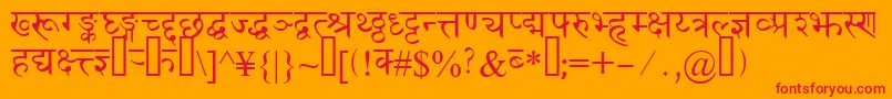 フォントDevanagaridelhissk – オレンジの背景に赤い文字