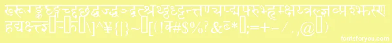 Devanagaridelhissk Font – White Fonts on Yellow Background