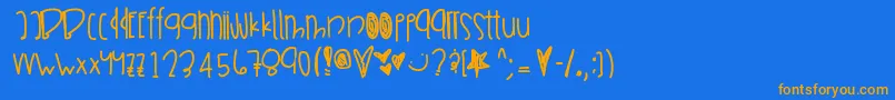 Weitere Informationen zur Sneakerhunting-Schriftart Sneakerhunting-Schriftart – Orangefarbene Schriften auf blauem Hintergrund