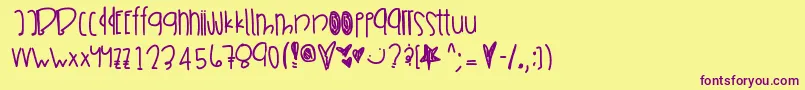 Sneakerhunting Font – Purple Fonts on Yellow Background
