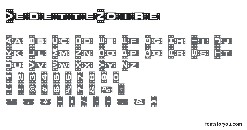 Fuente VedetteNoire - alfabeto, números, caracteres especiales