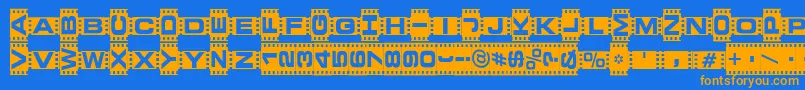VedetteNoire Font – Orange Fonts on Blue Background