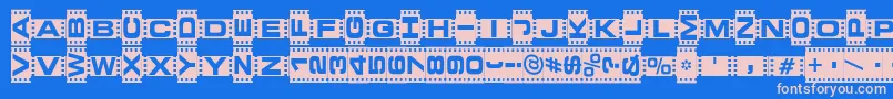 VedetteNoire Font – Pink Fonts on Blue Background