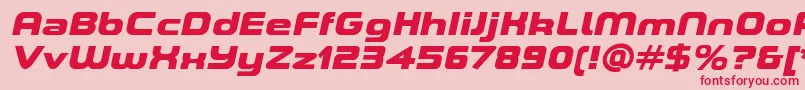 フォントASpaceBlackItalicDemo – ピンクの背景に赤い文字