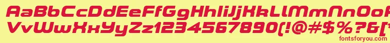 ASpaceBlackItalicDemo Font – Red Fonts on Yellow Background