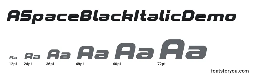 ASpaceBlackItalicDemo Font Sizes