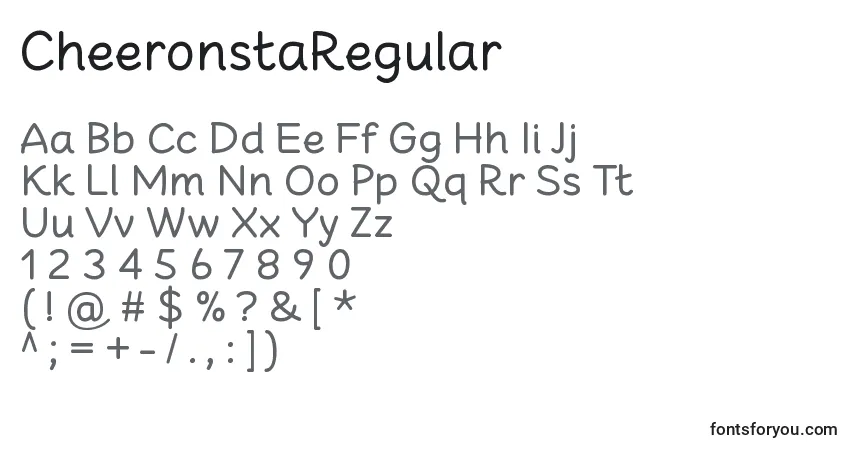 CheeronstaRegular-fontti – aakkoset, numerot, erikoismerkit