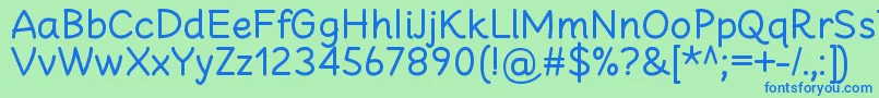 CheeronstaRegular Font – Blue Fonts on Green Background