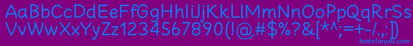 フォントCheeronstaRegular – 紫色の背景に青い文字