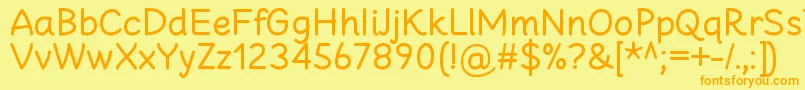 Więcej informacji o czcionce CheeronstaRegular Czcionka CheeronstaRegular – pomarańczowe czcionki na żółtym tle