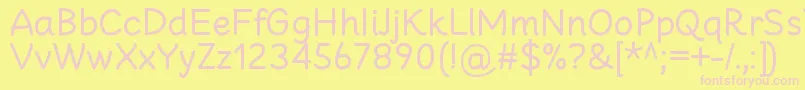 CheeronstaRegular-fontti – vaaleanpunaiset fontit keltaisella taustalla