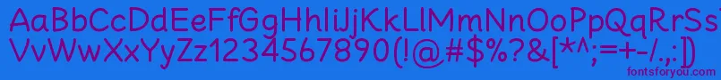 CheeronstaRegular Font – Purple Fonts on Blue Background