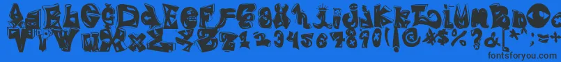 BlingRing Font – Black Fonts on Blue Background