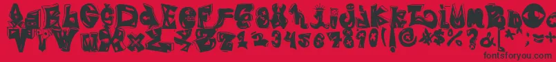 BlingRing Font – Black Fonts on Red Background