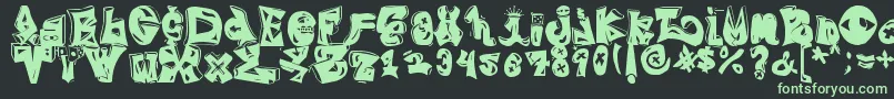 BlingRing Font – Green Fonts on Black Background