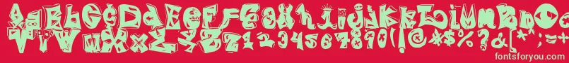 BlingRing Font – Green Fonts on Red Background