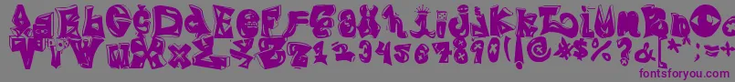 BlingRing Font – Purple Fonts on Gray Background