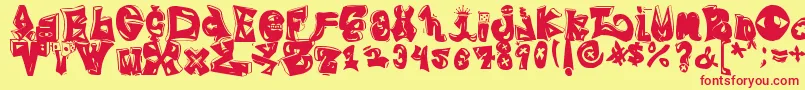 BlingRing Font – Red Fonts on Yellow Background