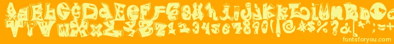 BlingRing Font – Yellow Fonts on Orange Background