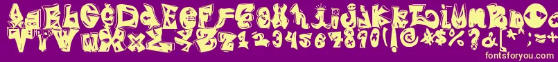 BlingRing Font – Yellow Fonts on Purple Background