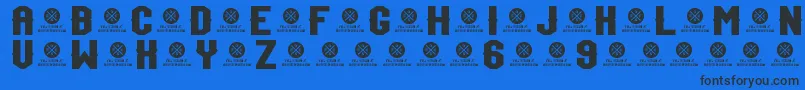 TeamJersey96Demo Font – Black Fonts on Blue Background