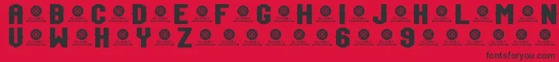 TeamJersey96Demo Font – Black Fonts on Red Background