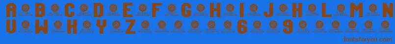 TeamJersey96Demo-fontti – ruskeat fontit sinisellä taustalla
