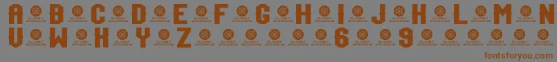 Шрифт TeamJersey96Demo – коричневые шрифты на сером фоне