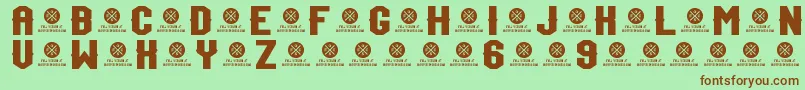 TeamJersey96Demo Font – Brown Fonts on Green Background