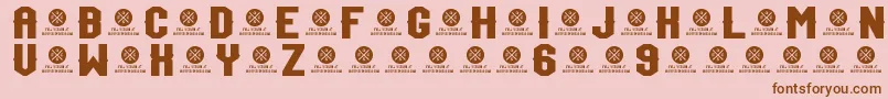 TeamJersey96Demo-Schriftart – Braune Schriften auf rosa Hintergrund