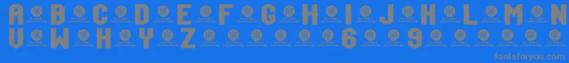 TeamJersey96Demo-Schriftart – Graue Schriften auf blauem Hintergrund