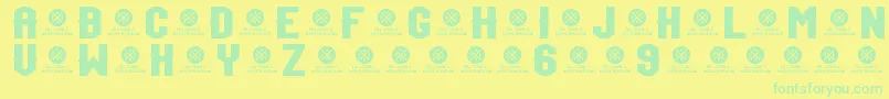 TeamJersey96Demo Font – Green Fonts on Yellow Background