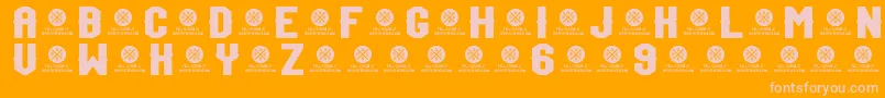 TeamJersey96Demo-Schriftart – Rosa Schriften auf orangefarbenem Hintergrund