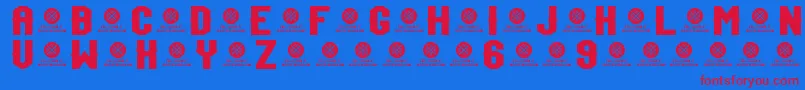 TeamJersey96Demo Font – Red Fonts on Blue Background