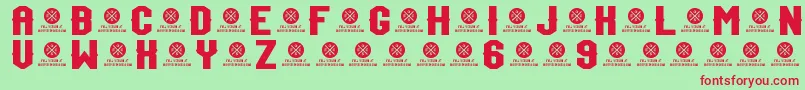 TeamJersey96Demo Font – Red Fonts on Green Background