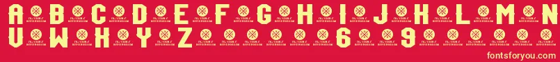 TeamJersey96Demo Font – Yellow Fonts on Red Background