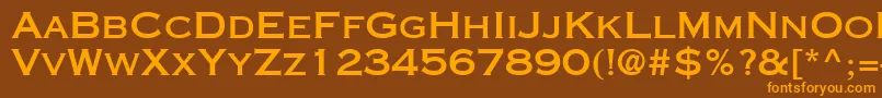 CopperplateGothicLtThirtyOneAb Font – Orange Fonts on Brown Background