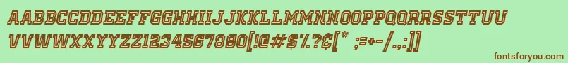 OldSchoolUnitedInlineAltItalic Font – Brown Fonts on Green Background