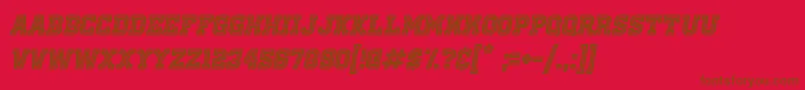 OldSchoolUnitedInlineAltItalic Font – Brown Fonts on Red Background