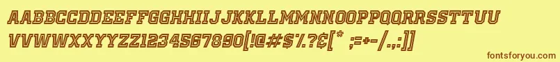 OldSchoolUnitedInlineAltItalic Font – Brown Fonts on Yellow Background