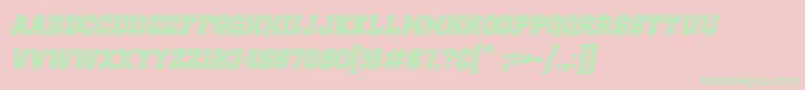 OldSchoolUnitedInlineAltItalic Font – Green Fonts on Pink Background