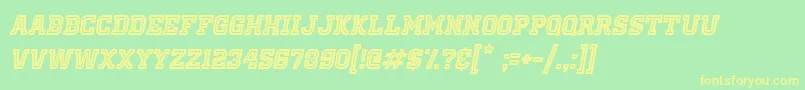 OldSchoolUnitedInlineAltItalic Font – Yellow Fonts on Green Background